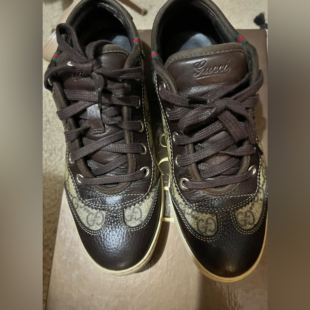 Gucci Brown and Green Sneakers